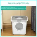 PawHut Cat Litter Box, Pet Toilet, Enclosed Kitten Pan with Front Entrance Top Exit, High Side, Scoop, White image 4