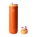 Bottle Bottle Stainless Steel Water Bottle 700ml with Straw and Lid, Sports Insulated Metal Water Bottle with Handle (Orange) image 0