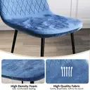 Vida Designs Dining Chairs Luton Quilted Blue 2pcs image 6