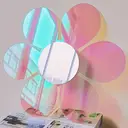 1 piece of PVC mirror with irregular wave acrylic rainbow effect, 30.8CM, for room decoration and aesthetics. image 6