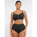 Feelingirl Best-Selling Everyday Seamless Comfortable Wireless Ruched bust Anti-Sag Bra Unlined Soft Bra for Women XL Black, Couple Gift Perfect Gift image 2