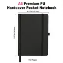 Jubiluu Carnet cartonné A6 premium avec marque-page, pages lignées, 100 g/m² - Noir intense image 1