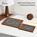 Oirlv Wood Square Flat Jewelry Display Organizer Tray Beige/Gray Microfiber Blank Tray Jewellery Jewelry Trays Luxury For Drawers Rings Display Earring Necklace Storage Display, 1pcs image 5