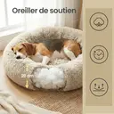 SONGMICS Lit donut moelleux et apaisant pour chien, avec housse amovible et lavable, kaki, 70 x 20 cm image 5