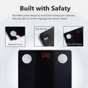 SENSSUN Body Fat Scales Digital Personal Scales with App, Smart Scales Bluetooth Body Analysis Scales with Body Composition Function, 150 kg/330 LB, 26 x 26 cm, LED Display (Black) image 3