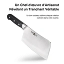 Huohou Couteau de Boucher en acier inoxydable allemand 1.4116 (HRC 53–58) – Lame Cr-Mo-V robuste, manche ABS avec rivets acier 430, soudure sans joint image 5