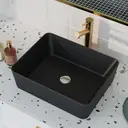 DeerValley Bathroom Sink Basin, Rectangular Bathroom Vessel Basin, Ceramic Cloakroom Hand Wash Basin for Bathroom 47.5 x 37.5 x 13cm image 3