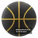 High-quality Rubber Basketball（27.5"） Size5# Black/Gold image 1