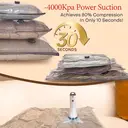 HOMOH Vacuum Bags for Clothes with Wireless Vacuum Pump, Pack of 15 (5 x 40 x 50 cm, 5 x 40 x 60 cm, 5 x 50 x 60 cm), Reusable Vacuum Bags for Travel, Duvets, Moving, Bed Linen image 3