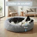 SONGMICS Lit donut pour chien avec housse amovible et lavable gris clair - Ø 100 cm image 5