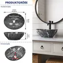 DeerValley Bathroom Sink Oval Ceramic Vessel Sink with Gray Stripes Practical Hygienic Combines Style and Function, Ideal for Modern Bathroom Design 406 x 330mm image 8