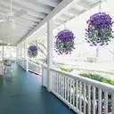 Yuejia Lot de 4 bouquets suspendus de fleurs artificielles en soie liseron violet - 75 cm image 5