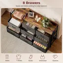 HOMCOM Fabric Chest of Drawers Bedroom with Charging Station, Dresser with 8 Fabric Drawers and Steel Frame for Living Room, Rustic Brown and Black image 4