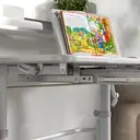 ZONEKIZ Kids Desk and Chair Set, Height Adjustable Children School Study Table with Drawer, Bookshelf, Adjustable Angle Tabletop, Non-slip Mat, for Ages 6-12 Years - Grey image 3