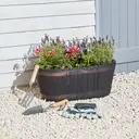 Strata Bucket Planters, 60.5 cm, Oak Effect image 0