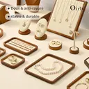 Oirlv Plateau de Présentation et de Rangement pour Bijoux en Bois de Luxe, Tiroir Plat avec Séparateurs Amovibles pour Bagues, Boucles d’Oreilles et Colliers, 1 pièce image 2