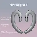 Écouteurs intra-auriculaires VoxorAI C6 argentés à conduction osseuse Bluetooth, modèle populaire, avec contour d'oreille unique. Écouteurs de sport. image 3