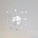 WhereHike Lot de 21 autocollants miroir en PVC planètes argent - 19 x 18 cm image 0