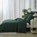 Meeallhome  Comforter Set  Vintage Ruffle Bed Set 230*220cm/50*75cm*2  dark green image 1
