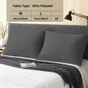LeBonsoir Basics 50x75cm Pillowcases Set of 2， Super Soft Easy Care Microfiber，Envelope Closure， Dark Gray， Pillows Not Included image 2