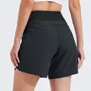 Willit Women's 7" Swim Board Shorts UPF 50+ High Waisted Swimming Shorts with Liner Pockets Black Size 40 image 3
