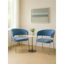Interiors by Premier Dining Chair Tamzin Panelled Velvet Sky Blue/Chrome 2pcs image 0