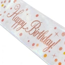 Rose Gold Holographic Happy Birthday Banner 9FT image 1