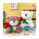 Peluche d'ourson avec fleurs, modèle aléatoire - 22 cm image 1