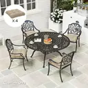 Outsunny Lot de 4 Coussins de Chaise de Jardin Capitonné 48L x 48cm Kaki |  Rembourrage 10 cm avec Attaches image 7