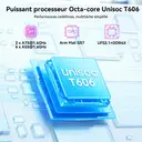 Tablette TABWEE T20 10,1 pouces, 24 Go (8 + 16) de RAM + 256 Go de ROM/2 To TF, Gemini AI, processeur T606 octa-core + appareil photo 8 Mpx, batterie 5 000 mAh, Widevine L1, tablette 2-en-1 avec clavier/souris/stylet image 4