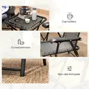 Outsunny 3 Pieces Garden Bistro Set, Folding Table and Chairs Set, Metal Garden Furniture Set with Cup Holders for Outdoor, Patio, Balcony, Black image 6