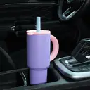 JORDAN&JUDY Subor Double-Walled Steel Straw Cup (Car-Mounted Large-Capacity Water Bottle, Insulated Cup, High-Quality Ice Cup), Purple (920ml) image 9