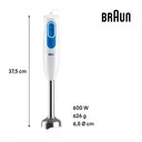 BRAUN MultiQuick 2, Pied Mixeur 600W, MQ20.236M, Blanc image 2