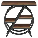 Tribesigns Coffee Side Tables, 3-Tier End Table for Living Room, Wood Sofa Side Table with Storage, Industrial Nightstand and Bedside Table with Geometric Metal Frame for Bedroom, Rustic Brown image 2