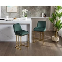 chairus Bar Stools Set of 2 Velvet Counter Chairs with Backrest Breakfast Bar Stools for Kitchen image 7