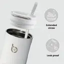 Bottle Bottle Insulated Water Bottle 24oz with Straw Lid and Handle for Sports, Travel, Gym, Stainless Steel, Double-Wall Vacuum, Leak Proof, BPA-Free (White) image 3