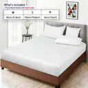 LeBonsoir 90x190cm Fitted Sheet， 30CM/12Inch Deep Pocket - 100% Cotton， No-Pop Off Elastic， 1 Fitted Sheet Only-White image 7