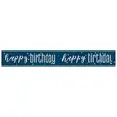 Unique Party Unique Glitz Blue Happy Birthday Banner, 2.74m image 0