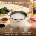 IAGREEA Slow Cooker, 2.6L 1000W Small Crock Pot with Steamer - 2 Heat Manual Control Slow Cooker, Non-Stick Electric Pot for Raman, Soup, Noodles, Steak, Oatmeal, Rapid, with Temperature control image 7