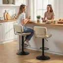 HOMCOM Lot de 2 tabourets de bar Vintage capitonné - pivotant, réglable - repose-pied - revêtement synthétique crème effet vieilli image 7