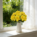 Yuejia Lot de 3 bouquets de fleurs artificielles en soie hibiscus tropical jaune - 45 cm image 5