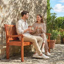 Outsunny Garden Coffee Table, Rectangular Patio Side Table with Steel Frame and Slat Tabletop for Outdoor, Balcony, 101.5 x 61cm, Grey image 7