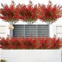 Yuejia 4Pcs 14.96in/38cmArtificial Outdoor Plants Fake Cedar Plants Plastic Faux Pinetree Stems Greenery Shrubs Colorfast Indoor Outdoor Christmas Home Decor for Windowbox Garden Porch Path image 2