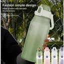 Authorized EASTMAN TRITAN Material 2L Water Bottle with Straw and Handle, BPA-Free Leakproof Large Capacity Sports Bottle with Sling for Gym, Work and Outdoor Use White image 8