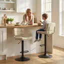 HOMCOM Lot de 2 tabourets de bar Vintage capitonné - pivotant, réglable - repose-pied - revêtement synthétique crème effet vieilli image 6