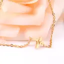 Heartbeat EKG Life Line Bracelet, 18K PVD Gold Plated Stainless Steel, 17+3cm image 2