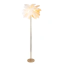 Homary Loftus Art Deco Tree Floor Lamp with White Feather Shade Rose Gold Finish image 0