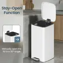 SONGMICSHOME  Trash Can, 8-Gallon Trash Bin, Stainless Steel Kitchen Garbage Can, White image 7