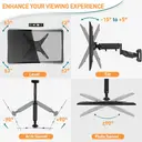TV Wall Bracket Height Adjustable Gas Spring Arm Monitor Wall Mount for Most 23"-55" LED, LCD, OLED Flat or Curved TVs with VESA 100x100-400x400mm up to 25KG, Full Motion Corner TV Mount image 2