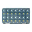 JORDAN&JUDY Portable Sealed Weekly Pill Organizer Large Capacity Pill Dispenser Pill Storage Box 28 Compartments-Blue, New Year Sale , Top gift picks image 0